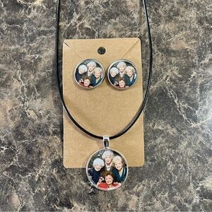 The Golden Girls Earrings and Necklace Gift Set New